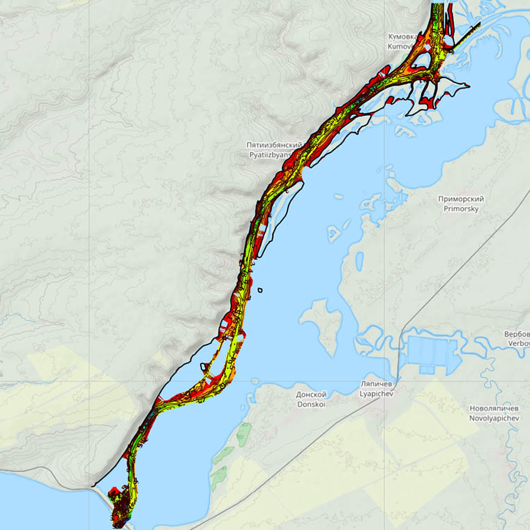 Карта глубин реки Дон в Волгоградской области