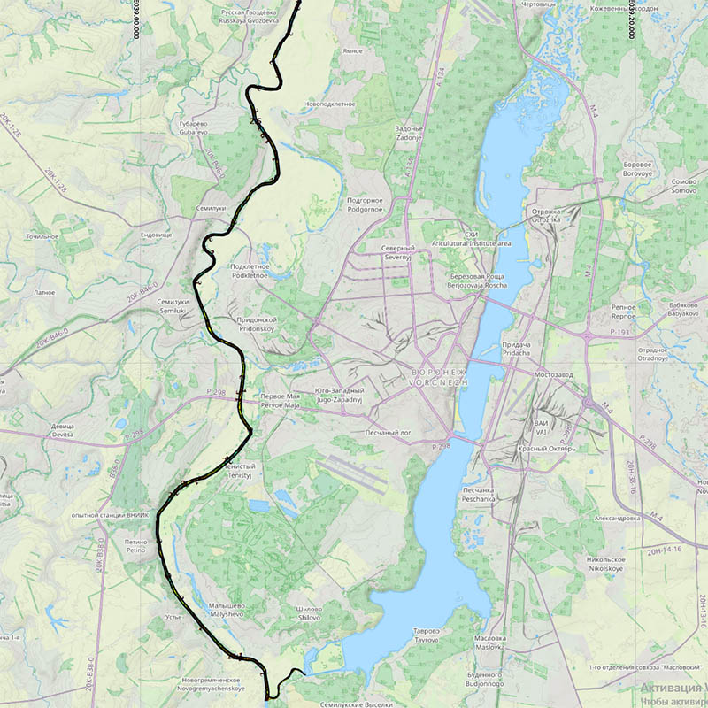 карта глубин реки дон