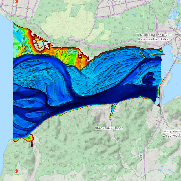 Карта глубин Жигулевского моря